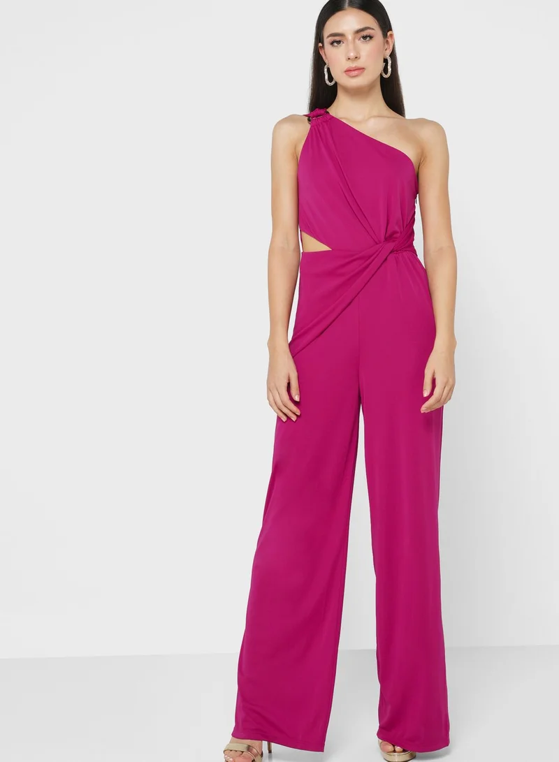 Lauren Ralph Lauren One Shoulder Cut Out Jumpsuit