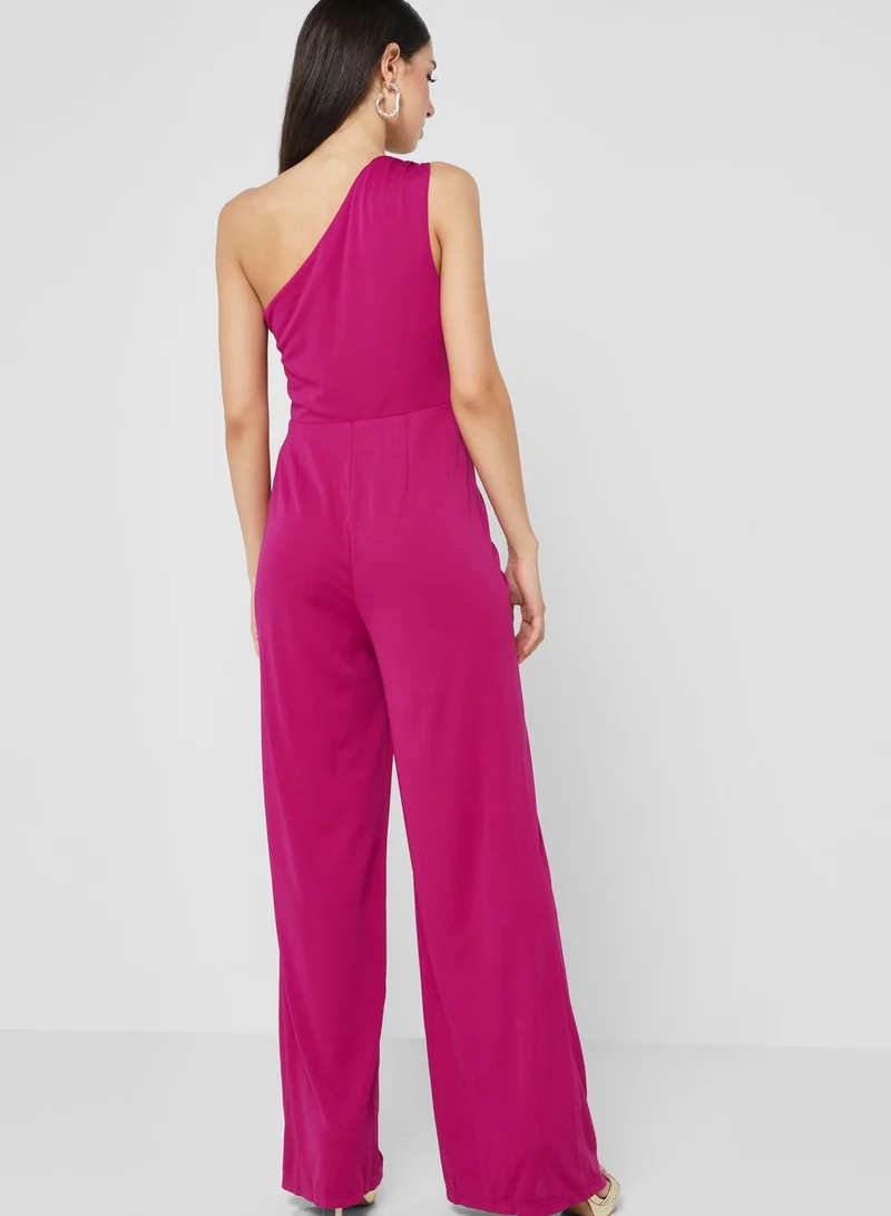 Lauren Ralph Lauren One Shoulder Cut Out Jumpsuit