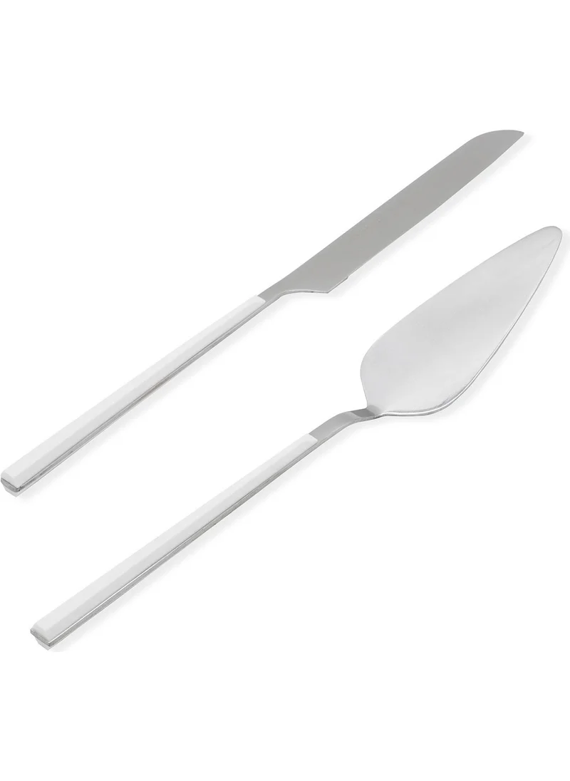 The Mia Bianco Cake Serving Set Silver 2 Pieces