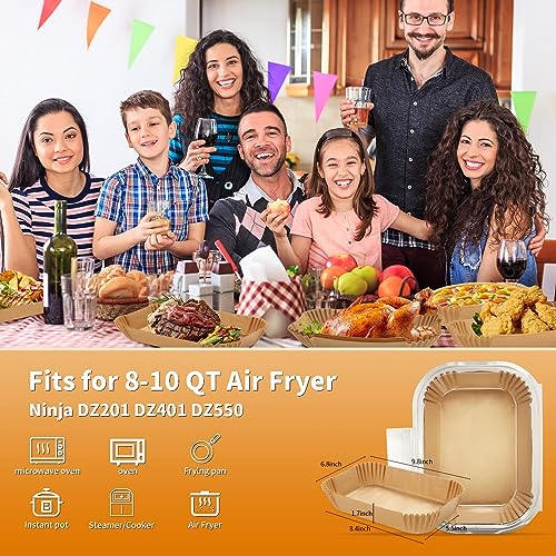 MMH Air Fryer Disposable Paper Liner for Ninja DZ201/DZ401/DZ550/DZ302/SL401/SL451,100PCs Rectangle 8.6x 5.5'' Baking Parchment Paper Inserts Accessories,Ninja Foodi Dual Papel para Freidora de Aire - Image 4