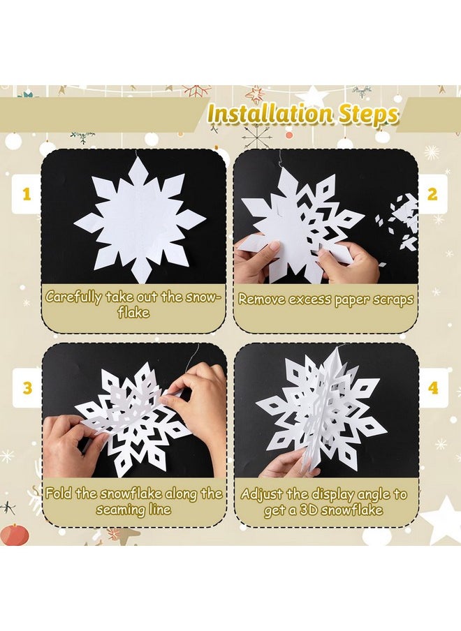 OuMuaMua Winter Christmas Snowflake Decorations Indoor, 24PCS 3D White Snowflakes Hanging Ornaments for Home Xmas Christmas Holiday Winter Wonderland New Year Party Decorations - pzsku/Z73D1B4631903A9D2C3E5Z/45/_/1740982964/5aa051f7-f0fe-4009-a535-736f3f54cb7b