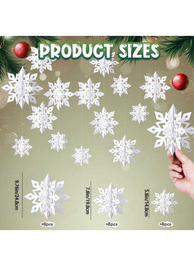 OuMuaMua Winter Christmas Snowflake Decorations Indoor, 24PCS 3D White Snowflakes Hanging Ornaments for Home Xmas Christmas Holiday Winter Wonderland New Year Party Decorations - pzsku/Z73D1B4631903A9D2C3E5Z/45/_/1740982966/0968829e-4092-4b44-b099-fc86d1f21b00