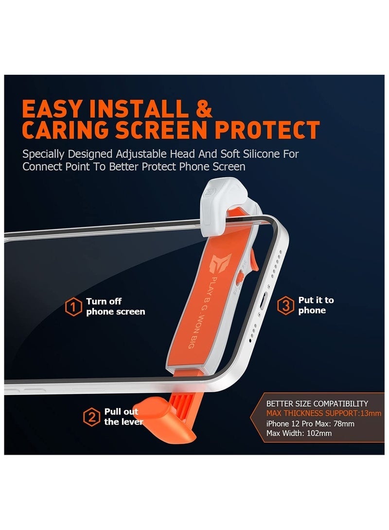 BIGBIG WON M1 Mobile Shooting Gaming Button Triggers , Mobile Game Controllers Plug and Play for iOS and Android Phone 4.7-6.5 inches Game Trigger for PUBG/Fortnite/COD White Joystick,Gamepad with vibration (M1-1 Piece) - Image 5