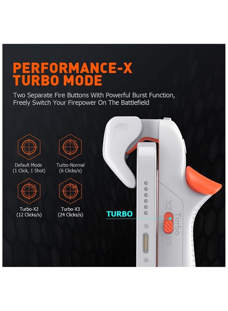 BIGBIG WON M1 Mobile Shooting Gaming Button Triggers , Mobile Game Controllers Plug and Play for iOS and Android Phone 4.7-6.5 inches Game Trigger for PUBG/Fortnite/COD White Joystick,Gamepad with vibration (M1-1 Piece) - Image 3