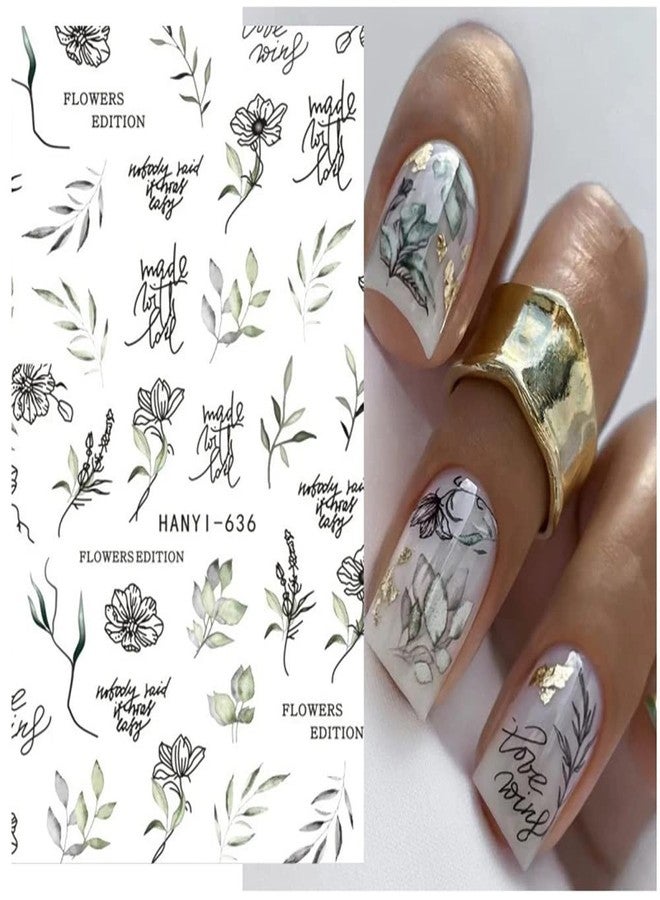 Jacnkb Flower Nail Art Stickers Charming Butterfly Nail Decals Spring Summer Nail Stickers for Nail Art Watercolor Blue Floral Nail Accessories 3D Self-Adhesive Design Nail Decoration for Women 6 Sheets - Image 3