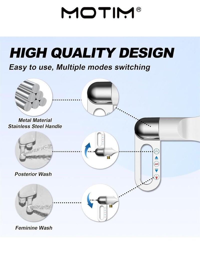 Motim Bidet Attachment for toilet Non-Electric Bidet Attachment for toilet Seat with Stainless Steel Regulator Adjustable Water Pressure Rear and Feminine Wash - Image 2