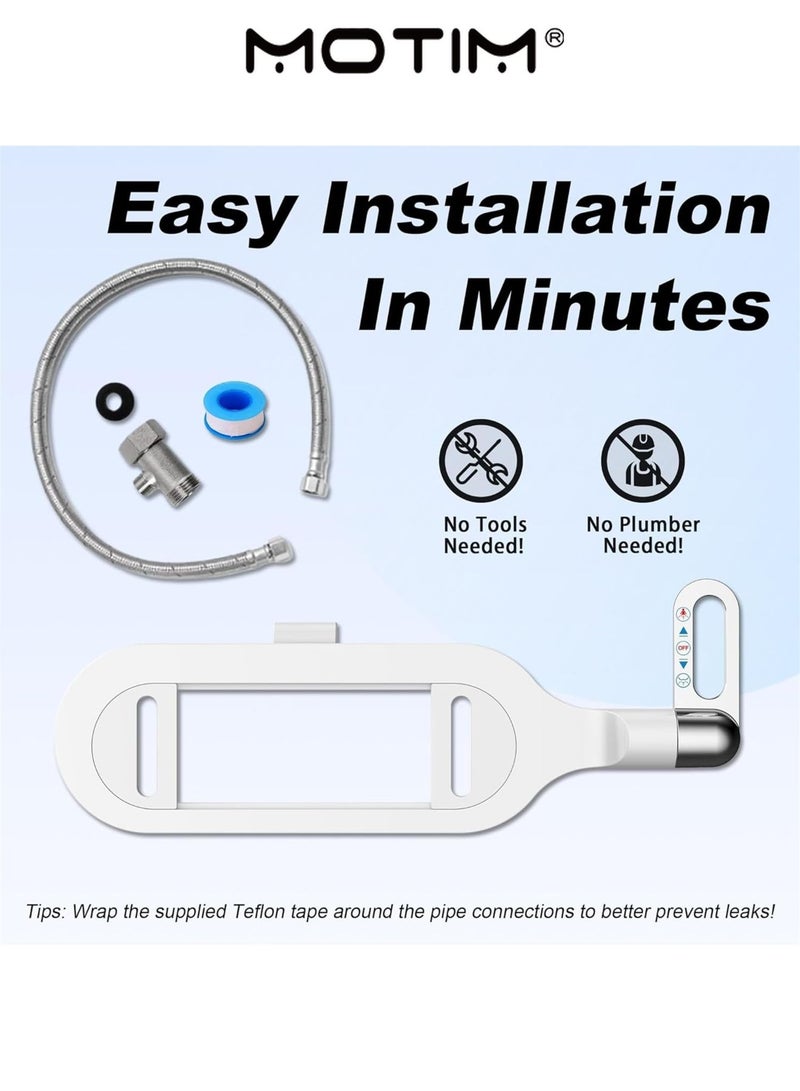 Motim Bidet Attachment for toilet Non-Electric Bidet Attachment for toilet Seat with Stainless Steel Regulator Adjustable Water Pressure Rear and Feminine Wash - Image 5