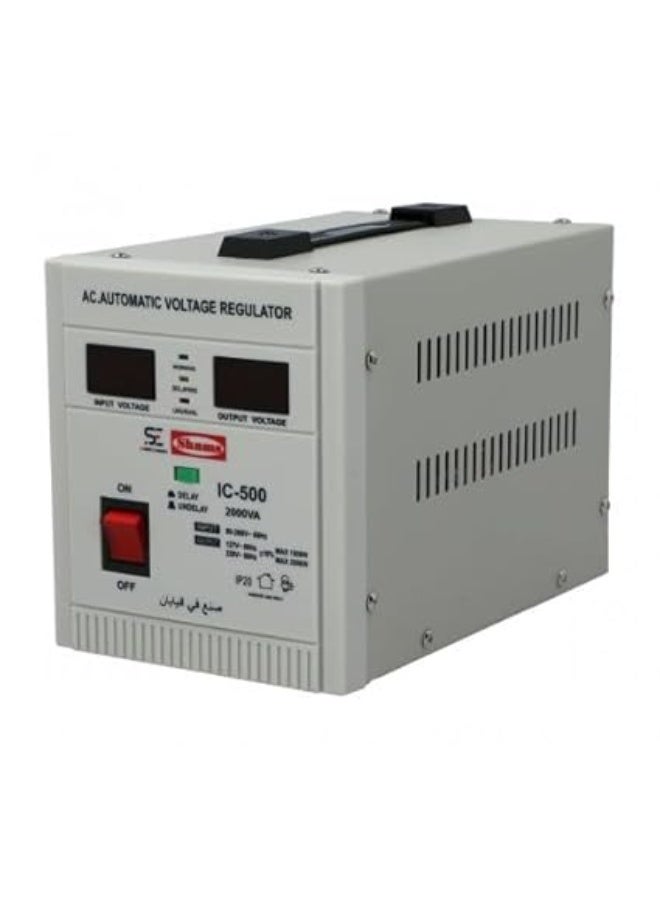 اس اي Shams شمس ياباني: منظم جهد كهربائي دجيتال أوتوماتيكي (تقنية ريلي) 2000 واط / 2.0KW - بـ 3 مخارج (220V & 127V) - مثبت كهرباء حماية فورية للأجهزة - Image 3