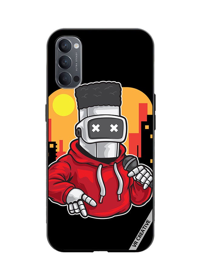 VR CREATIVE Protective Case Cover For Oppo Reno4 Pro 5G Robot Dancer Design Multicolour - Image 1