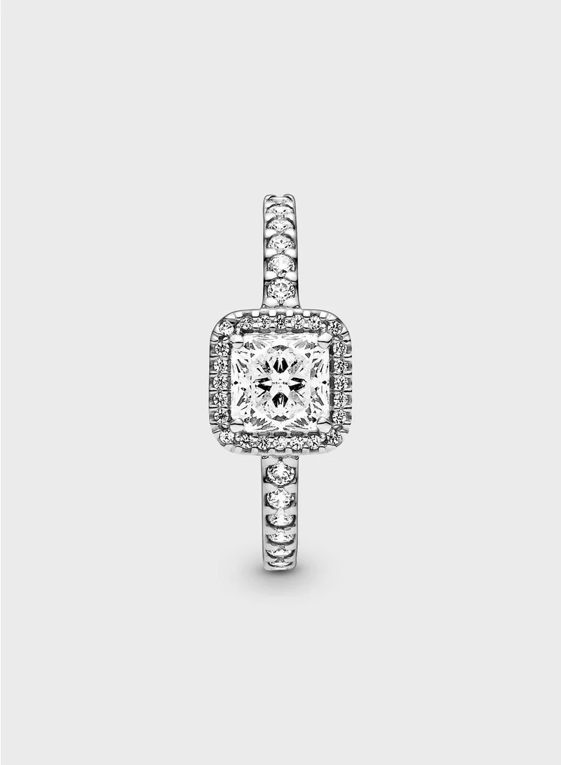 PANDORA Square Sparkle Halo Ring