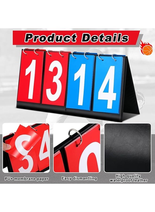 DUNISO 4-Digit Portable Desktop Scoreboard Flipper, Volleyball, Basketball, Table Tennis, Football And Other Sports Scoreboards - Image 2