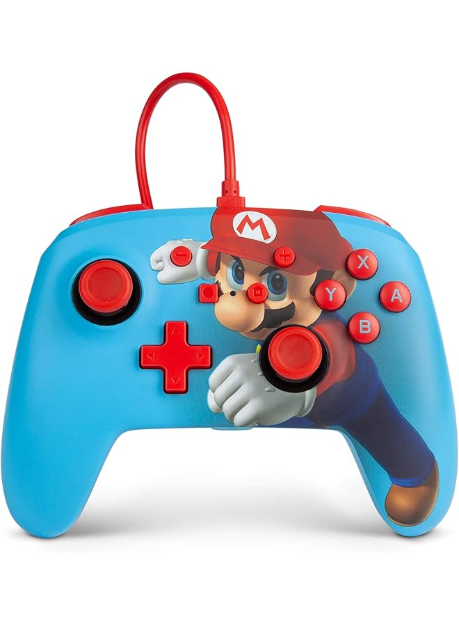 باور أيه وحدة تحكم سلكية محسنة لجهاز Nintendo Switch OLED Model Nintendo Switch و Nintendo Switch Lite وحدة تحكم لعبة Mario Punch Gamepad وحدة تحكم سلكية مرخصة رسميًا - Image 1