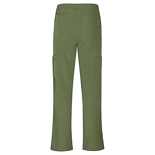 Natural Uniforms طقم قميص بفتحة على شكل حرف V وسروال كارجو للنساء من ناتشورال يونيفورمز (زيتوني، متوسط) - Image 5
