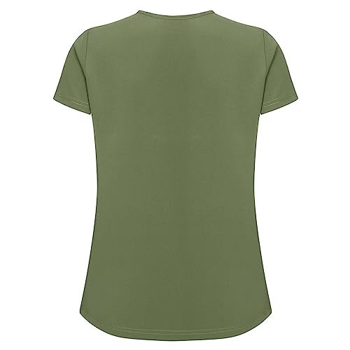 Natural Uniforms طقم قميص بفتحة على شكل حرف V وسروال كارجو للنساء من ناتشورال يونيفورمز (زيتوني، متوسط) - Image 3