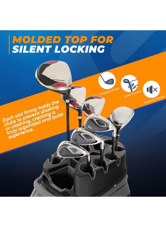 Sturdum حقيبة جولف T-Lock للعربات، 14 قسم لتنظيم كامل الطول، هيكل داخلي صلب، حقائب عربات صامتة للرجال مع مقابض وحزام مبطن مريح، غطاء مطري - Image 5