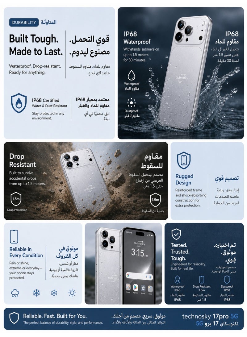 techno sky 17 Pro Max 5G Mobile Phone 6000Mah Battery NFC Support 16GB RAM 1TB Storage Smartphone - Image 4