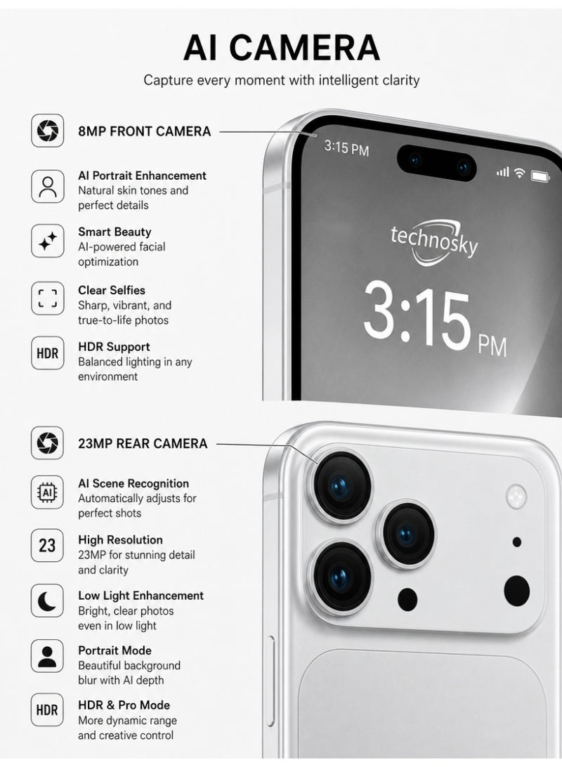 techno sky 17 Pro Max 5G Mobile Phone 6000Mah Battery NFC Support 16GB RAM 1TB Storage Smartphone - Image 5