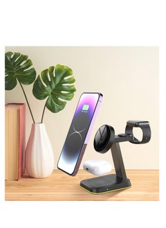 Generic 3-in-1 Wireless Charging Station for iPhone 15/14/13/12/11 Pro Max, Apple Watch, and AirPods - Fast 15W Wireless Charger Dock for Convenient Charging.  - Image 3