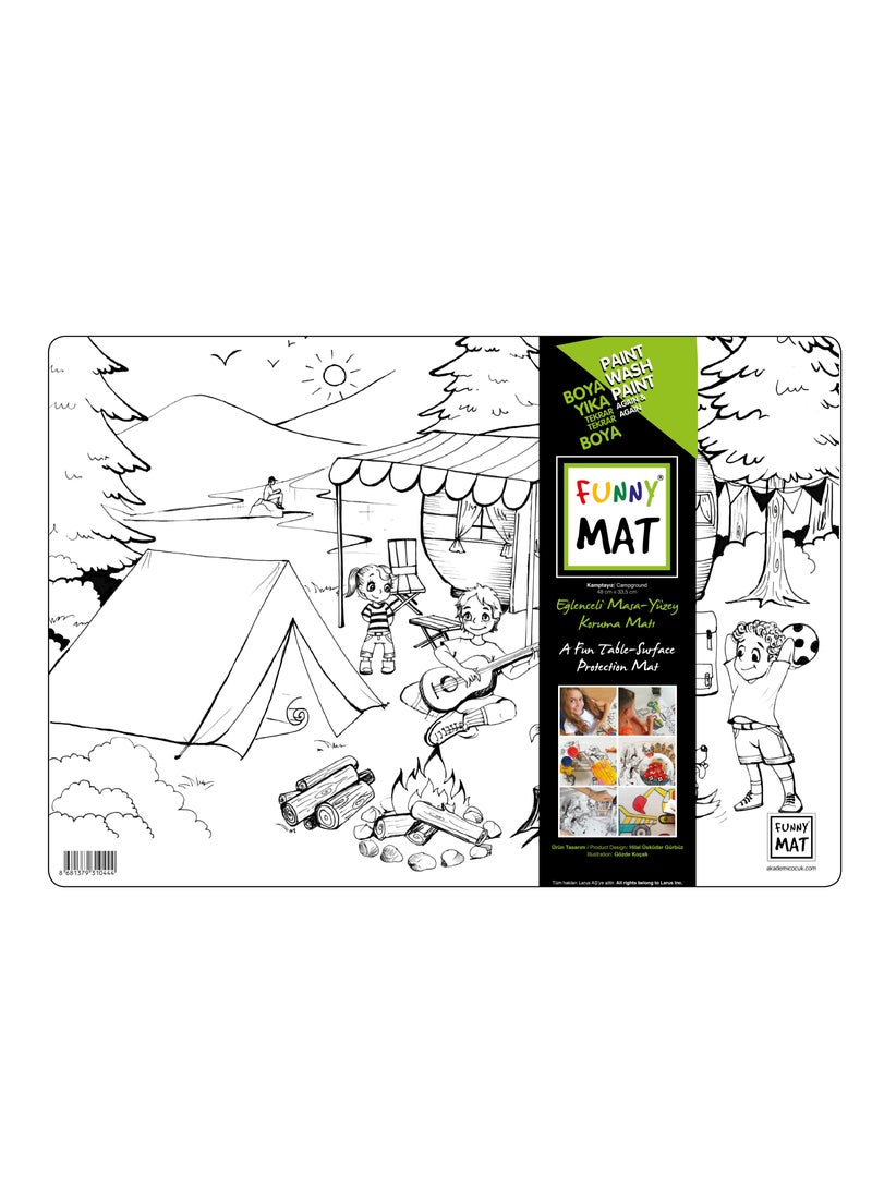 Funny Mat Washable Silicone Coloring Pads Notebooks and Mat Campground - Image 1