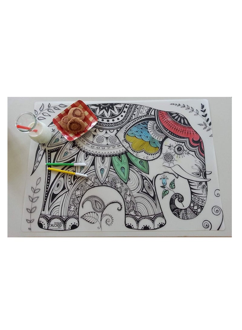 Funny Mat Washable Silicone Coloring Pads Notebooks and Mat Campground - Image 2