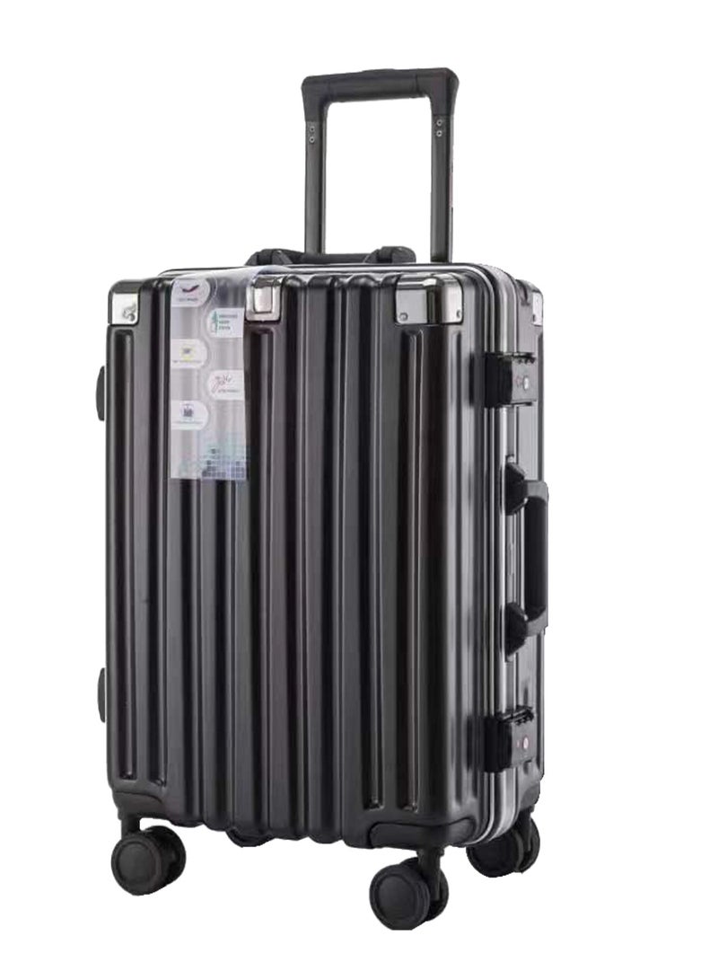 Lightweight aluminum frame stylish luggage trolley case ABS hard case large checked luggage with 4 360 degree rotating double wheels（size:18/20/22/24/26/28 inches)  - Image 1