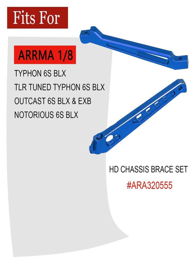 MOSHNOLY مجموعة دعامة هيكل الألمنيوم عالي الدقة للأمام والخلف لسيارات Arrma 1/8 Typhon/Notorious/Outcast/Senton 6S BLX، قطع ترقية، بديل ARA320555، إطار دعم تحسينات - Image 2