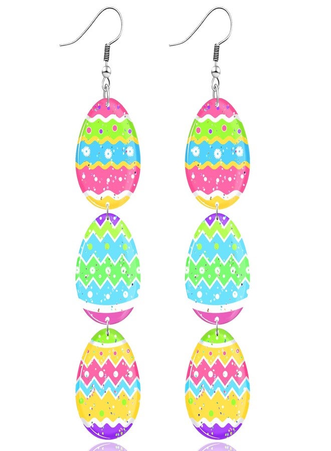 yfstyle Easter Bunny Egg Earrings Acrylic Easter Earrings for Women Holiday Spring Earrings Jewelry Gifts Bunny Pink - Image 1