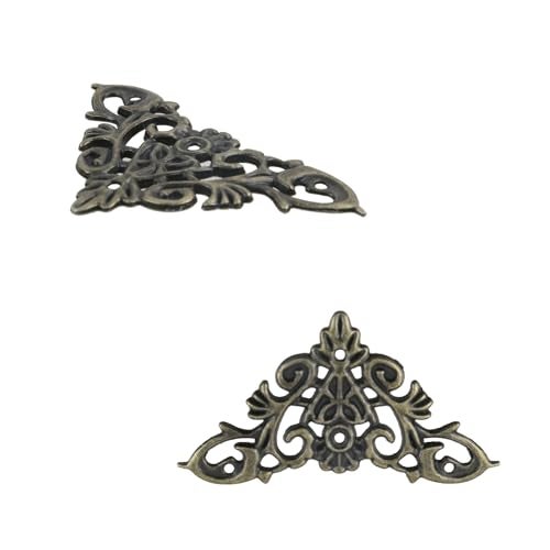Geesatis 20-Pack Antique Bronze Corner Protectors - Decorative Edge Guards for Photo, Books, Albums, Jewelry Boxes & Gifts (2.5x1.8 inch) - Rustic Vintage Craft Supplies - Image 3