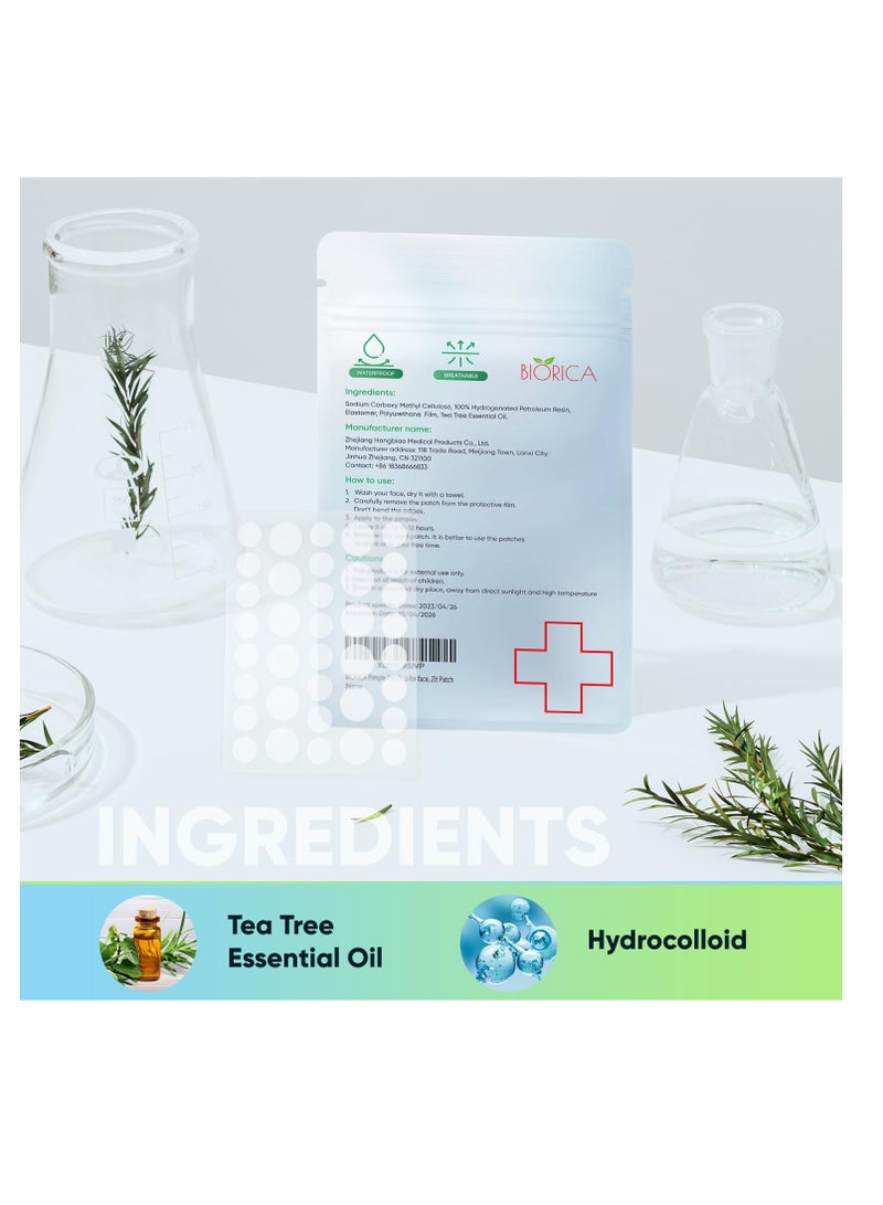 BIORICA Pimple Patches for Face with Tea Tree Oil. Hydrocolloid Acne Pimple Patches. Blemish Patches, Acne Dots, Pimple Stickers, Acne Patch and Pimple Patch  - Image 4