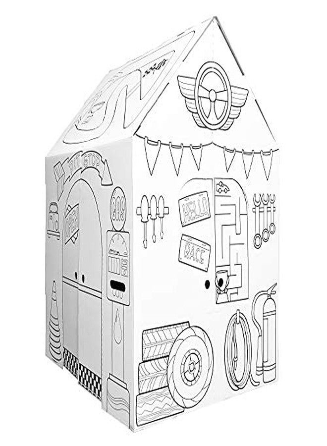 Easy Playhouse Garage - Kids Art and Craft for Indoor and Outdoor Fun, Color Favorite Garage Items- Decorate and Personalize a Cardboard Fort, 32" X 26. 5" X 40. 5" Age 3+ - Image 4