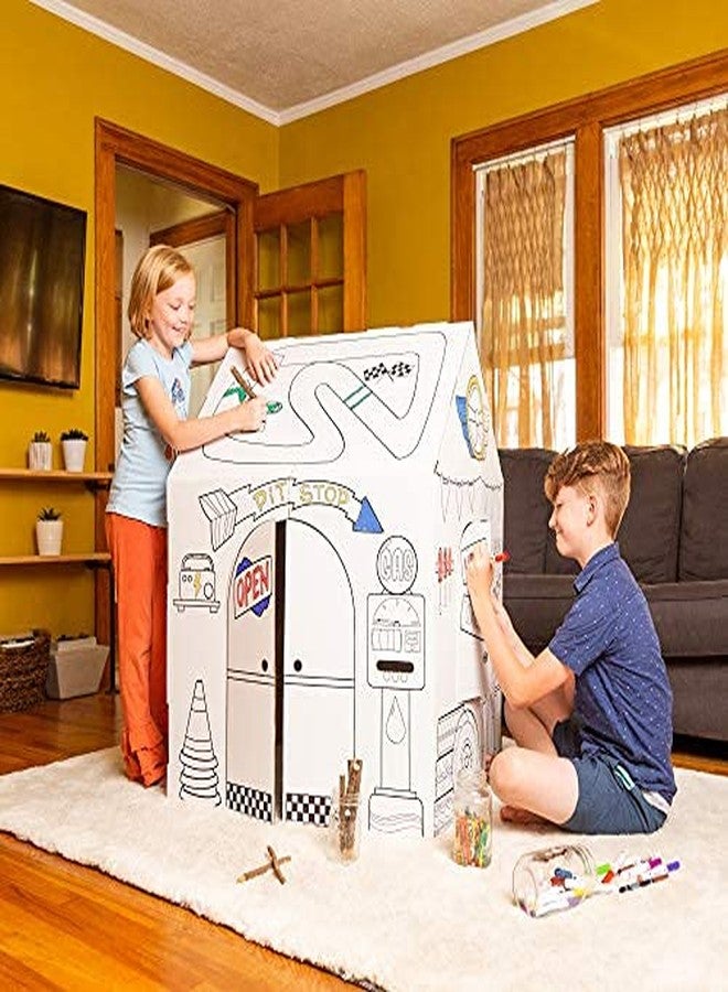 Easy Playhouse Garage - Kids Art and Craft for Indoor and Outdoor Fun, Color Favorite Garage Items- Decorate and Personalize a Cardboard Fort, 32" X 26. 5" X 40. 5" Age 3+ - Image 5