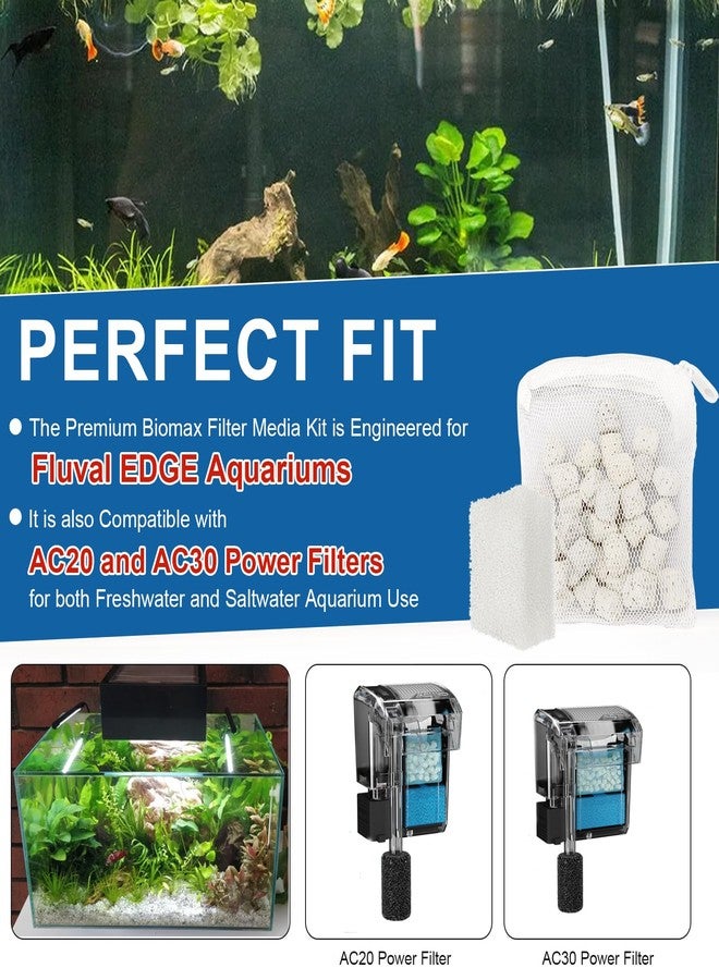 Antrys 1.5 oz Biomax Filter Media Renewal Kit for Fluval EDGE Aquariums, A1389 Bio Max Ceramic Rings & Foam Blocks Filter Media-Provides Stage Three Biological Filtration for Fish Tank Water Clarity - 3 Pack - Image 2