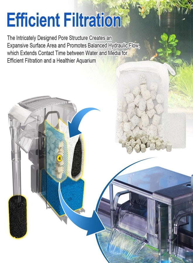 Antrys 1.5 oz Biomax Filter Media Renewal Kit for Fluval EDGE Aquariums, A1389 Bio Max Ceramic Rings & Foam Blocks Filter Media-Provides Stage Three Biological Filtration for Fish Tank Water Clarity - 3 Pack - Image 3