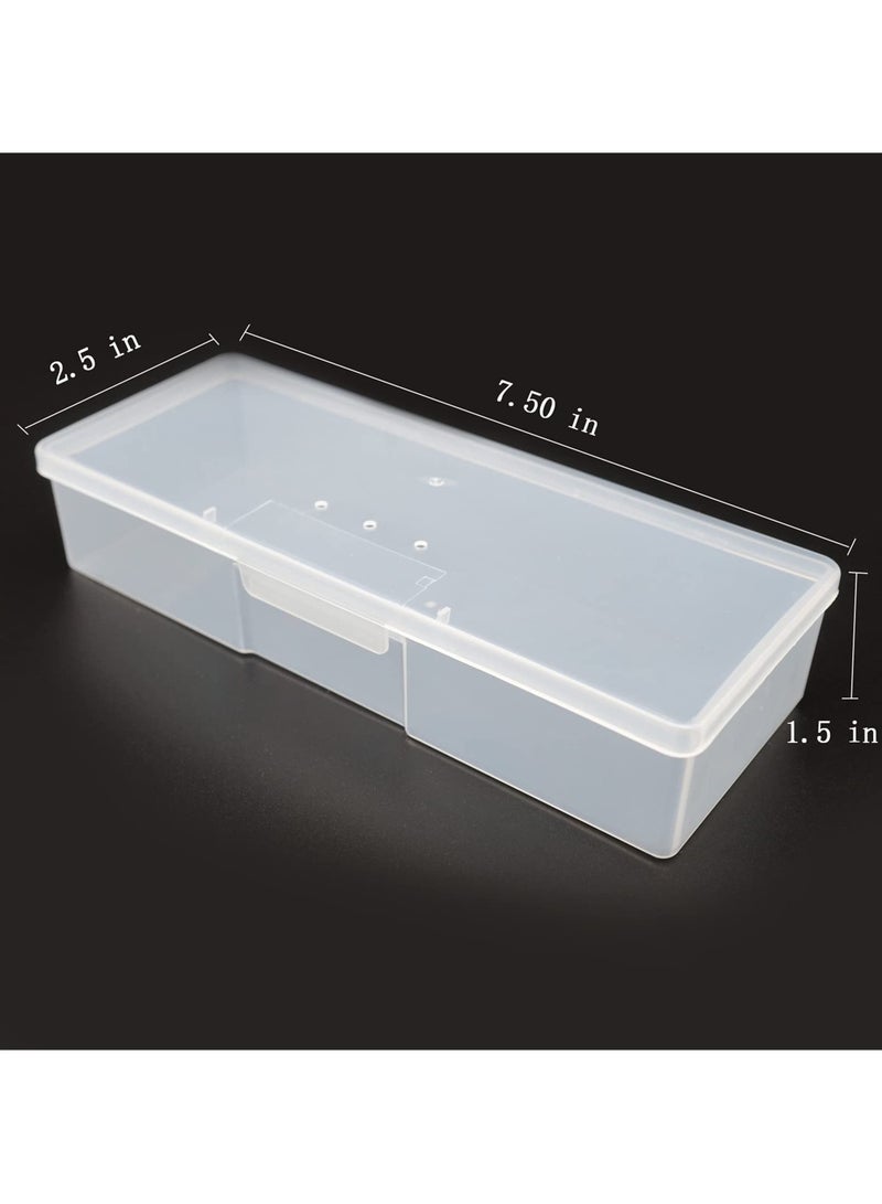 Excefore Manicure Tool Box, 6 Pieces Clear Box for Nail Tool, Transparent Personal Nail Box for Manicure, Plastic Nail Art Tool Box Storage Organizer Case Container for Organizing (7.5x2.5x1.5 Inch) - Image 3