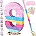 PCFING 20 Inch Number 9 Piata Candy Color with 30 Inch Piata Stick Blindfold Confetti for Boys Girls Adults Birthday Party Decorations Anniversary Celebration Fiesta - Image 2