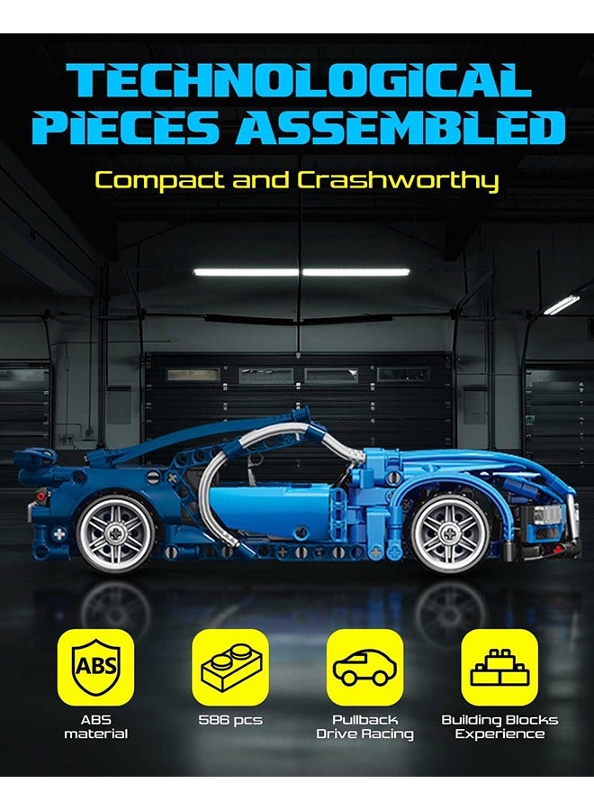 XiuWoo 1:18 Super Sports Car Model Building Bricks Sets - 473 pcs MOC Rally Car Raceing Engineering Toys for Play and Display - Model Toy Gift Idea for Adults Boys  - Image 3