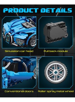 XiuWoo 1:18 Super Sports Car Model Building Bricks Sets - 473 pcs MOC Rally Car Raceing Engineering Toys for Play and Display - Model Toy Gift Idea for Adults Boys  - Image 4