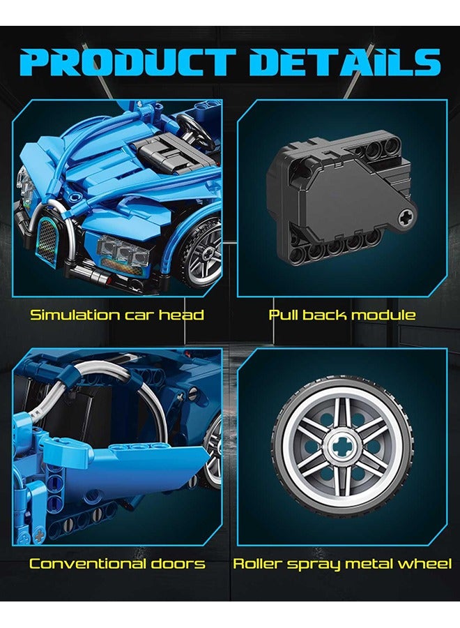 XiuWoo 1:18 Super Sports Car Model Building Bricks Sets - 473 pcs MOC Rally Car Raceing Engineering Toys for Play and Display - Model Toy Gift Idea for Adults Boys  - Image 4