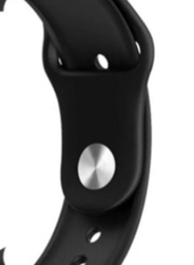 Silicone watch strap – black color – water resistant – sizes 49-45-44-42 mm - Image 2