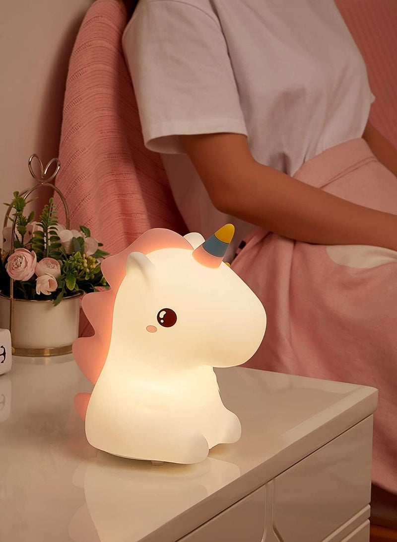 TIGER Unicorn Night Light for Girls Bedroom – Cute LED Color Changing Night Light, Squishy Silicone Nursery Lamp, USB Rechargeable Baby & Toddler Night Light, Adorable Unicorn Gifts for Girls, Soft & Safe LED Light for Kids Room Decor  - Image 5
