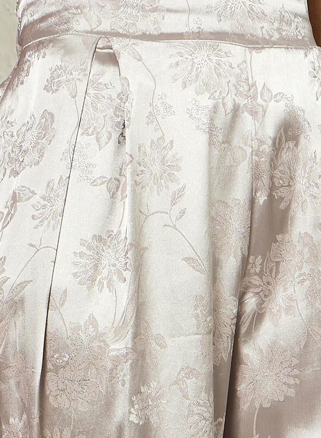 Styli Mid Rise Wide Leg Jacquard Pattern Pants - Image 3