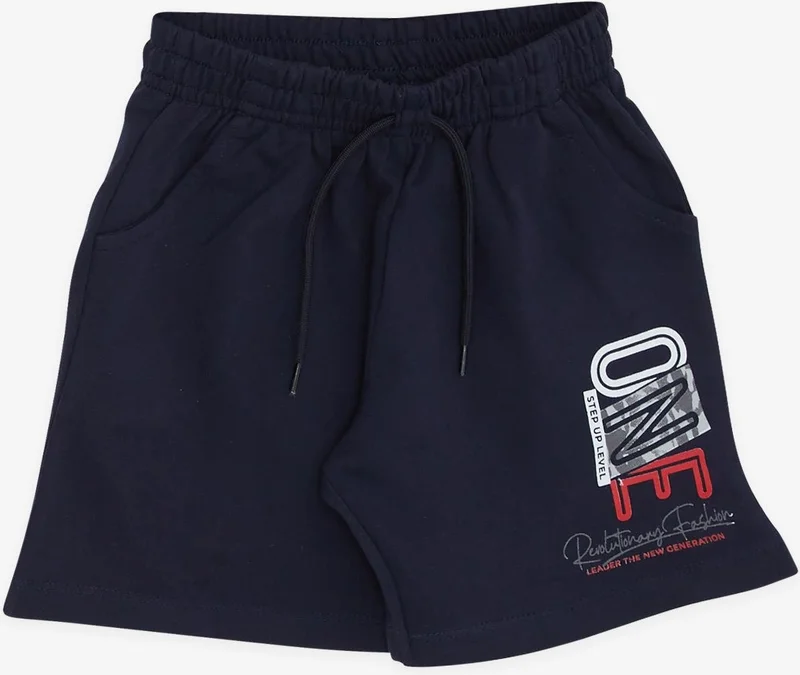Breeze Boy Shorts Set Striped Text Printed 2-6 Years, Red