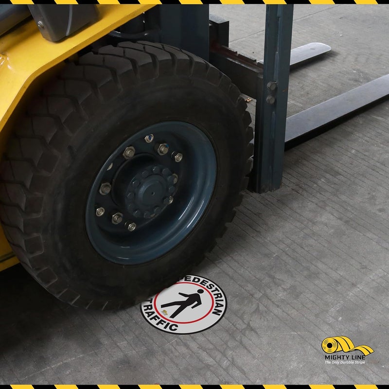 Mighty Line Pedestrian Traffic Crossing Walkway Floor Sign for Safety, Caution, Warning, Heavy-Duty, Peel and Stick, Adhesive, Industrial Quality, 12" - Image 5