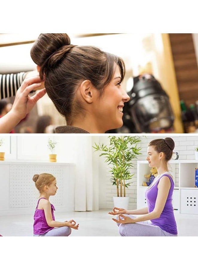 توكة الشعر كبيرة علي شكل كعكة الدونات للشعر الاضافي كعكة على شكل حلقة، قطعتان للشعر القصير والرقيق (اسود - حجم متوسط) - Image 2