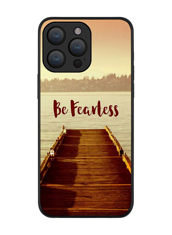 Stylizedd Cover for iPhone 15 Pro Case Rugged Black Slim fit Soft Flexible Anti Drop TPU Gel Thin Protective Phone Cases - Be Fearless - Image 1