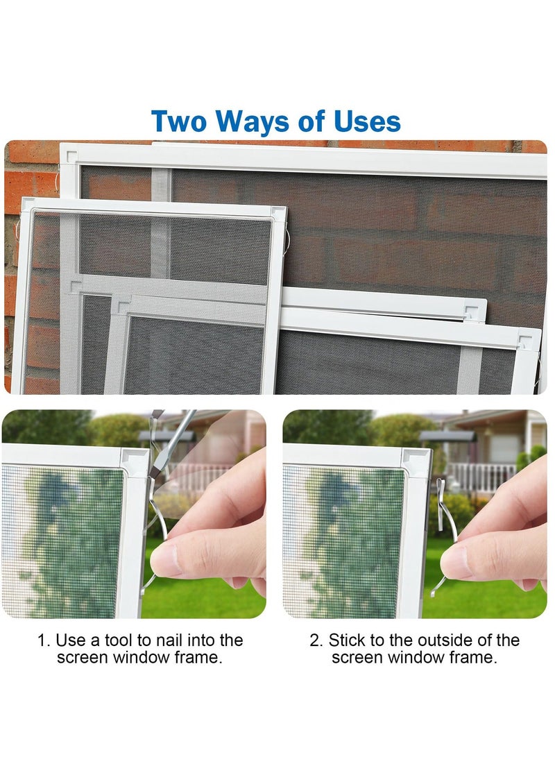 Y&D Corner Mount Flat Window Spring, 60 Pcs Spring Stainless Steel Screen Clips, Holds Screens Into Sliding Aluminum Channels - Image 4