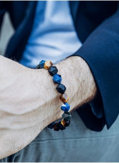 AWNL Men's Beaded Drawstring Bracelet With Multicolor Gemstones and Sterling Silver Closure Gift for Men Husband Boyfriend  - Image 3