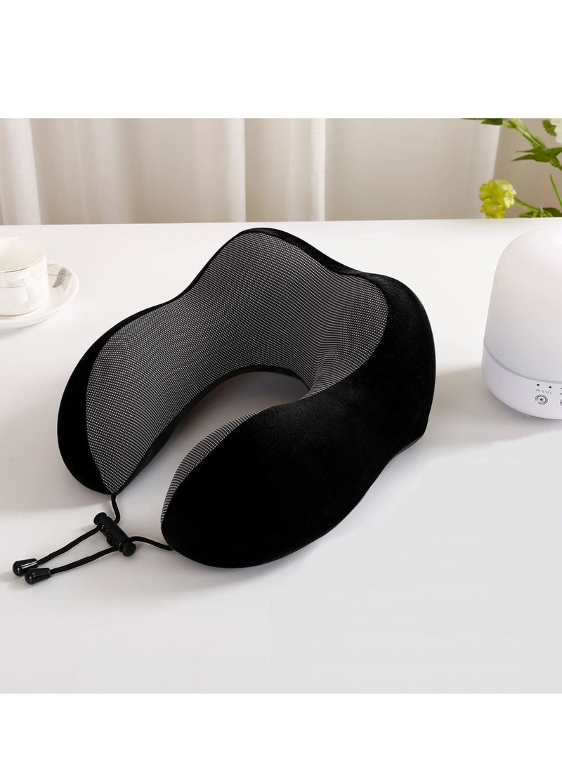 Excefore - Travel Pillow, Pure Memory Foam Neck Pillow, Comfortable & Breathable Cover, Machine Washable, Airplane Travel, Train, Car & Home Use - Image 1