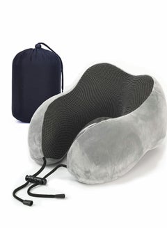 Travel Pillow, Pure Memory Foam Neck Pillow, Comfortable & Breathable Cover, Machine Washable, Airplane Travel, Train, Car & Home Use