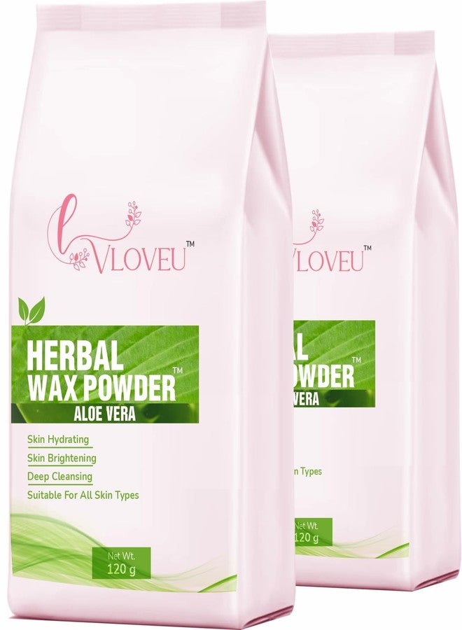 VLOVEU Wax Powder for Hair Removal for Women - 120 gm (Pack of 2) | Hair Removal Powder with Aloevera | Painless Herbal Wax Powder, All Skin Types Hands, Legs, Underarms, Bikini & Intimate Area - Image 1
